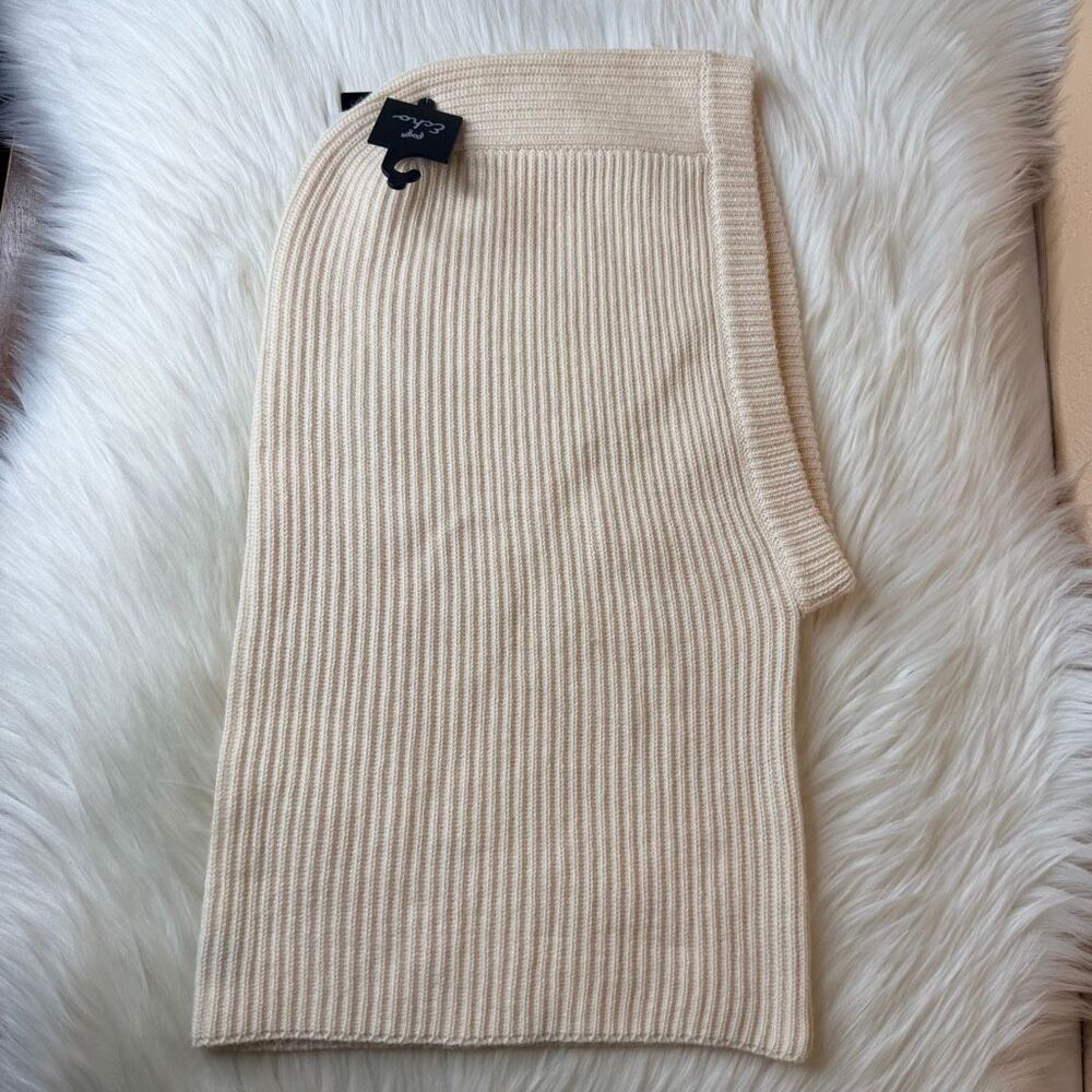 Echo Wool Blend Knit Balaclava Cream Hood - Picture 4 of 4
